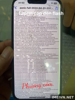 Log panic: cáp đèn flash